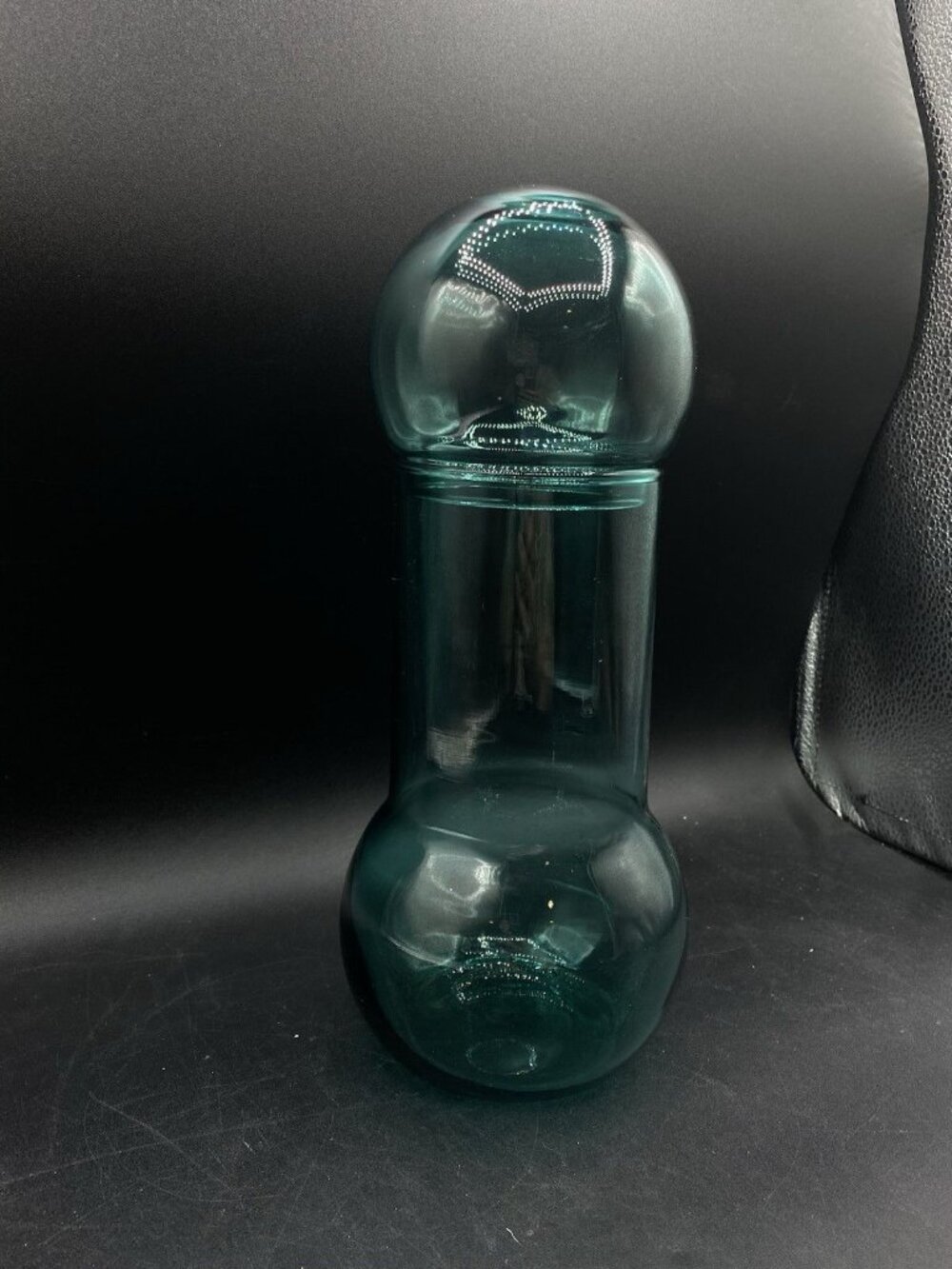 Teal Blue Bubble Top Empoli Apothecary Glass 11” Jar Vintage  - Picture 5 of 7